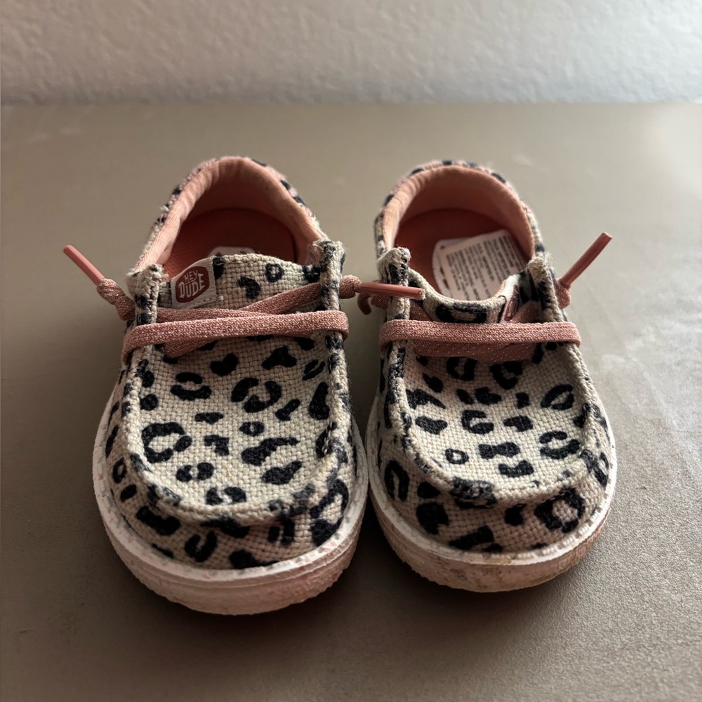 Hey Dude Kids Moccasins - Leopard and Pink